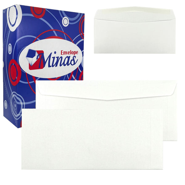 #10 Business Envelope, 4 1/8" X 9 1/2" , Sturdy 24lb. White, Gum Flap (MB10G) - Minas Envelope