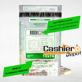 10" x 14" Clear Tamper Evident Deposit Bags, Serialized Numbering, Barcode, Press & Seal Void Closure Tape (CAS1014C) - Minas Envelope