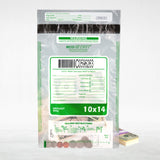 10" x 14" Clear Tamper Evident Deposit Bags, Serialized Numbering, Barcode, Press & Seal Void Closure Tape (CAS1014C) - Minas Envelope