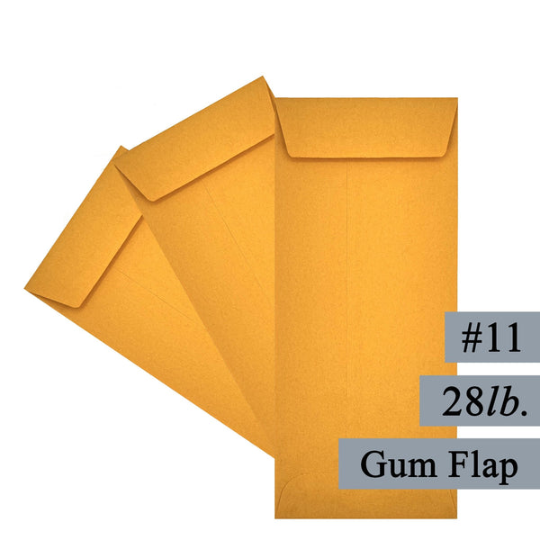 #11 Policy (Open End) Envelope, 4 1/2 x 10 3/8, Heavy 28lb. Brown Kraft, Strong Gum Flap (MPL1128K) - Minas Envelope