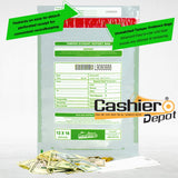 12" x 16" Clear Tamper Evident Deposit Bags, Serialized Numbering, Barcode, Press & Seal Void Closure Tape (CAS1216C) - Minas Envelope