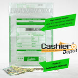 12" x 16" White Tamper Evident Deposit Bags, Serialized Numbering, Barcode, Press & Seal Void Closure Tape (CAS1216W) - Minas Envelope