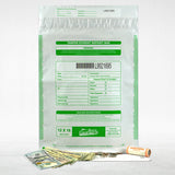 12" x 16" White Tamper Evident Deposit Bags, Serialized Numbering, Barcode, Press & Seal Void Closure Tape (CAS1216W) - Minas Envelope