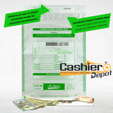 12" x 16" White Tamper Evident Deposit Bags, Serialized Numbering, Barcode, Press & Seal Void Closure Tape (CAS1216W) - Minas Envelope