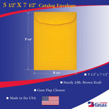 5 1/2" x 7 1/2" Catalog (Open End) Envelopes, Sturdy 24lb. Brown Kraft, Gum Flap (MCT5575K) - Minas Envelope