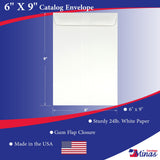 6" x 9" Catalog (Open End) Envelopes, Sturdy 24lb. White, Strong Gum Flap (MCT69W) - Minas Envelope