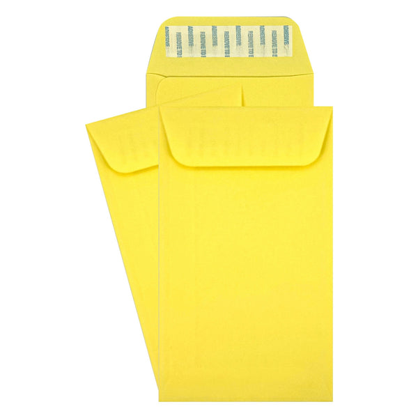 #7 Coin Envelopes, 3 - 1/2" X 6 - 1/2", Sturdy 24lb. Pastel Canary/Yellow, Peel & Seal Flap (MC7SY) - Minas Envelope