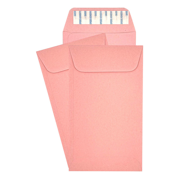 #7 Coin Envelopes, 3 - 1/2" X 6 - 1/2", Sturdy 24lb. Pastel Pink, Peel & Seal Flap (MC7SP) - Minas Envelope