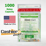 9" x 12" Clear Tamper Evident Bank Deposit Bags, Serialized Numbering & Barcode (CAS912C) - Minas Envelope