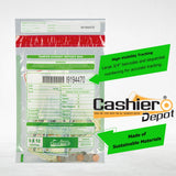 9" x 12" Clear Tamper Evident Bank Deposit Bags, Serialized Numbering & Barcode (CAS912C) - Minas Envelope