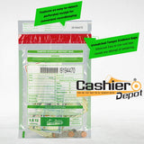 9" x 12" Clear Tamper Evident Bank Deposit Bags, Serialized Numbering & Barcode (CAS912C) - Minas Envelope