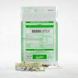 9" x 12" White Tamper Evident Deposit Bags, Serialized Numbering, Barcode, Press & Seal Void Closure Tape (CAS912W) - Minas Envelope