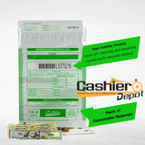 9" x 12" White Tamper Evident Deposit Bags, Serialized Numbering, Barcode, Press & Seal Void Closure Tape (CAS912W) - Minas Envelope