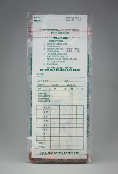 Cashier Depot Drop Safe Bags, 5
