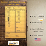 Cashier's Cash Report Envelope HK960S, 6" x 9", Open End, Sturdy 28lb Brown Kraft, Peel & Seal Flap (HK960S) - Minas Envelope
