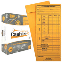 Cashier's Deposit Report Envelope EZ400, 4 1/8" x 9 1/2", Sturdy 24lb. Brown Kraft Paper, Gum Flap (EZ400) - Minas Envelope