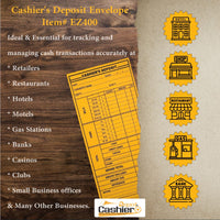 Cashier's Deposit Report Envelope EZ400, 4 1/8" x 9 1/2", Sturdy 24lb. Brown Kraft Paper, Gum Flap (EZ400) - Minas Envelope