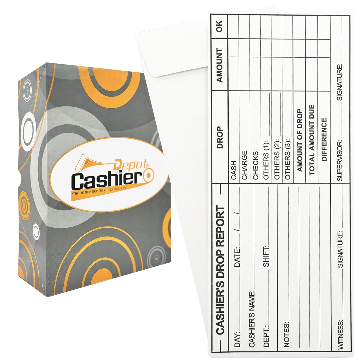 Cashier's Drop Report Envelope EZ465, 4 1/8