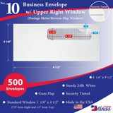 Custom Printed 10 Business Envelopes – 4 1/8" x 9 1/2" – Sturdy 24lb White Wove – Professional Mailing & Office Use - Minas Envelope