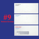 Custom Printed 9 Business Envelopes – 3 7/8" x 8 7/8" – Sturdy 24lb White Wove – Professional Mailing & Office Use - Minas Envelope