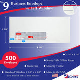 Custom Printed 9 Business Envelopes – 3 7/8" x 8 7/8" – Sturdy 24lb White Wove – Professional Mailing & Office Use - Minas Envelope
